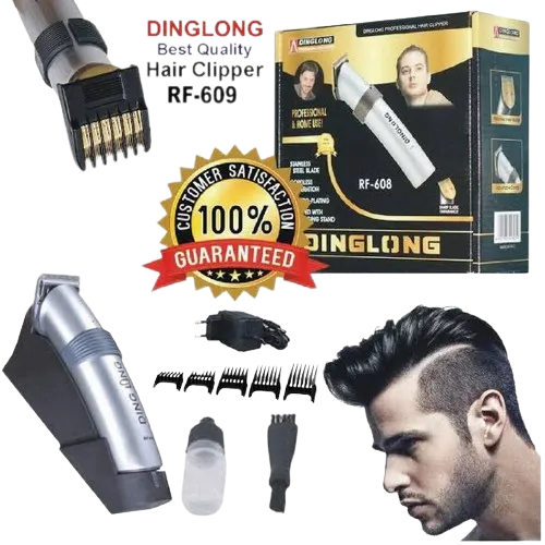 Original Trimmer Shaver Trimmers Shavings Set/Kit Moveable Head and Turbo Speed - Silver Diglon RF-609 100% Original rechargeable with charge base Hair And Beard shaving machine And Grooming For Men for hair cutting special for professional