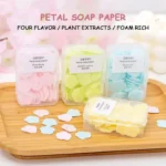 Random Disposable Soap Paper Cute Mini Hand Soap Flower-Shaped Paper Soap With Box Hand Soap Paper Portable Student Petal Soap Flakesm