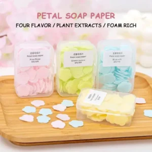 Random Disposable Soap Paper Cute Mini Hand Soap Flower-Shaped Paper Soap With Box Hand Soap Paper Portable Student Petal Soap Flakesm