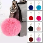 Pom Keychain Pom Pom Keychain Fluffy Ball with Keyring Handbag Backpack Ornament Pendant Accessory for Girls