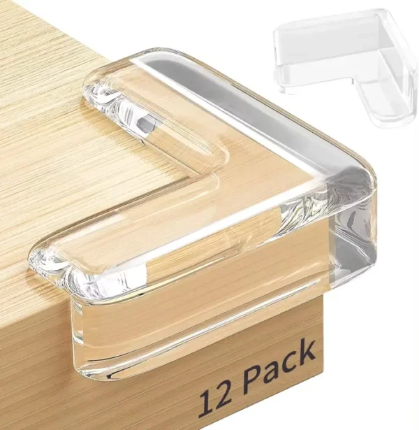 12 Pieces Silicone Table Bumpers T-Shaped Anti-Collision Angle Table Bumpers Baby Safety Products Cabinet Guard Anti-Collision Corner Cover Silicone Corner Protector