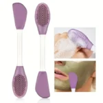 Double Headed Face Mask Brush, Facial Cleansing Brush, Face Cleaning Brush, Silicone Face Cleanser, Facial Cleansing Brush, Portable Face Cleaning Massage Tool, Facial Brush, Exfoliator, Facial Polish and Scrub, Face Massager