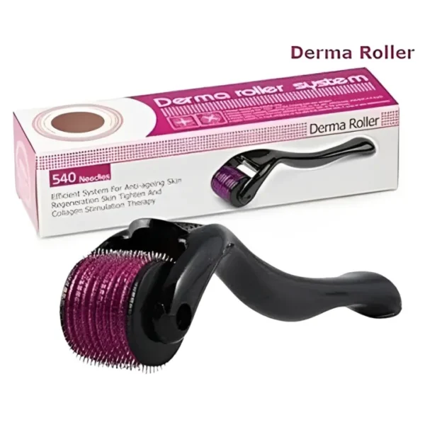 Derma Roller 0.5mm Hair & Skin System with 540 Micro Needle for Hair Growth Skin Care Beauty Tool for Anti-Aging Skin Repair, Anti Wrinkles Stretch, and Acne Scars Removal for Men and Women