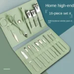 16 PCS Professional Manicure Set Full Function Kit Stainless Steel Pedicure Sets With Leather Portable Case Idea Gift