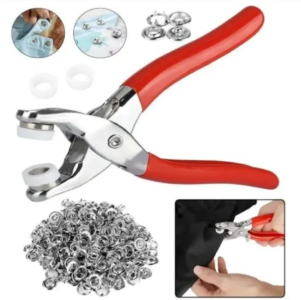 1 x Pliers and 25 x Buttons Buckle 50Pcs Helpful No Sewing Long Lifespan Clothing Installation Tools Button for Baby Clothes Hand Pressing button Machine Tool Metal Rivets Molds