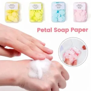 random disposable soap paper cute mini hand soap flower shaped paper soap with box hand soap paper portable student petal soap flakesm
