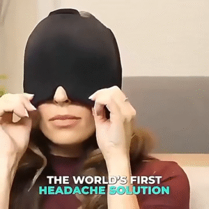 Migraine Relief Cap, All Around Gel Covered Reusable Headache Relief Cap, Black Migraine Cap for Headache Relief, Puffy Eyes