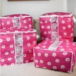 Non Woven Printed Storage Bag Jumbo Size Multipurpose Storage Bag & Organizer for Clothes & Blanket (20x10x20inches) 150 Grms