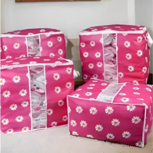 Non Woven Printed Storage Bag Jumbo Size Multipurpose Storage Bag & Organizer for Clothes & Blanket (20x10x20inches) 150 Grms