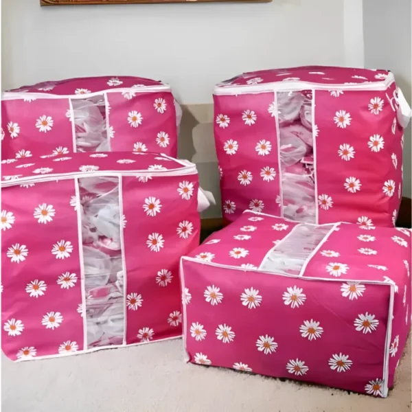 Non Woven Printed Storage Bag Jumbo Size Multipurpose Storage Bag & Organizer for Clothes & Blanket (20x10x20inches) 150 Grms